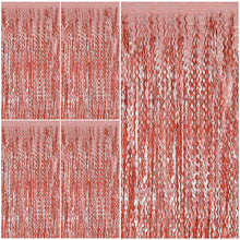 Wavy Metallic Tinsel Fringe Backdrop Curtain for Parties