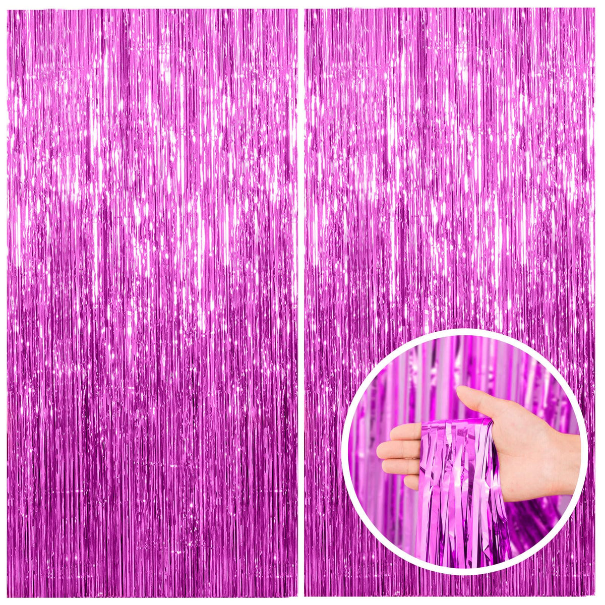 Foil Fringe Streamer Backdrop Curtain for Party Events