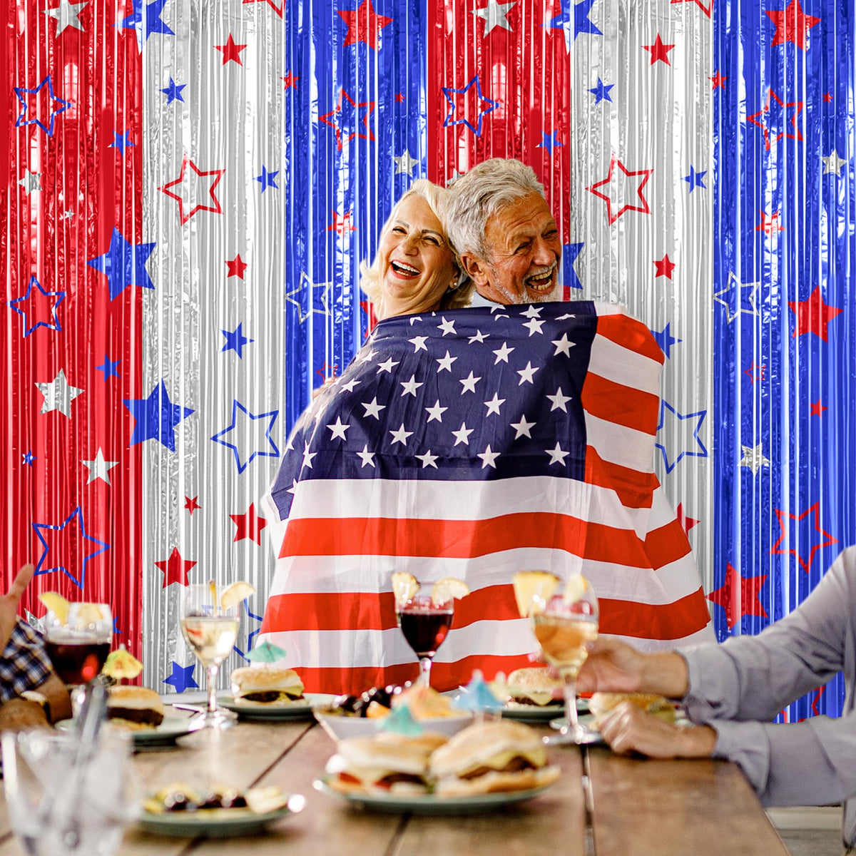 Colorful Foil Fringe Backdrop Curtain for Party Photos