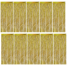 Wavy Metallic Tinsel Fringe Backdrop Curtain for Parties