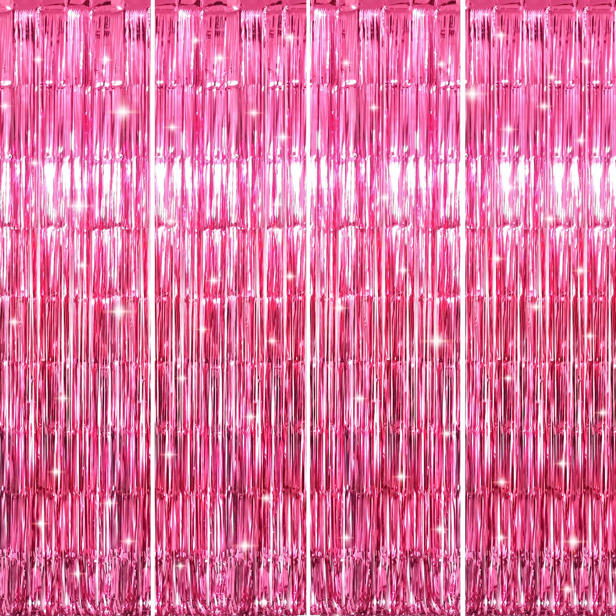 Metallic Tinsel Fringe Backdrop Curtain for Party Events