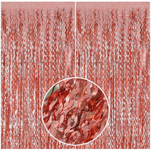 Wavy Metallic Tinsel Fringe Backdrop Curtain for Parties