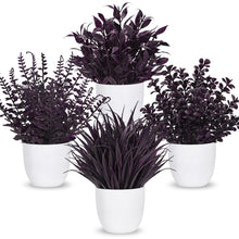 Small Black Faux Potted Plants for Bathroom & Home Decor