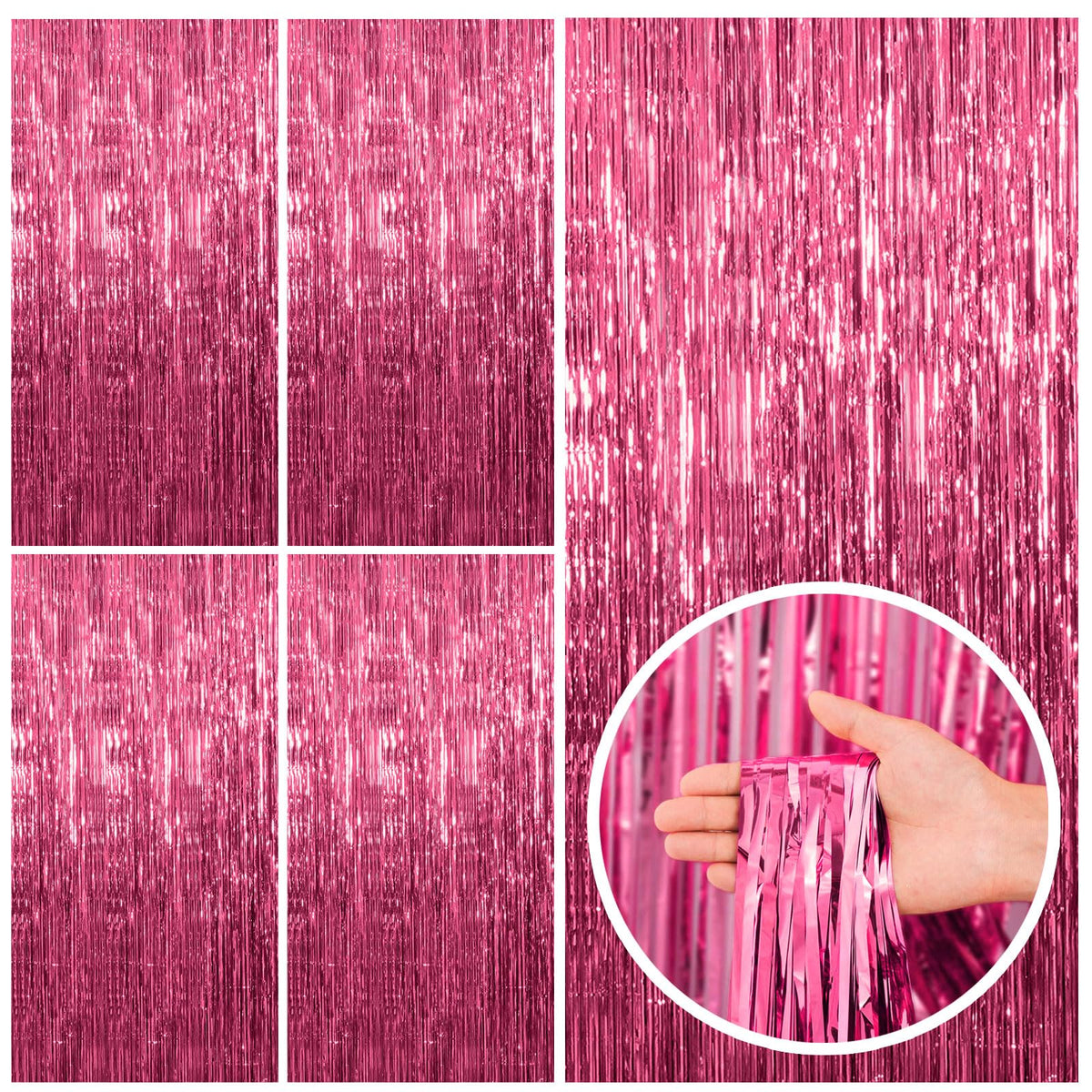 Foil Fringe Streamer Backdrop Curtain for Party Events