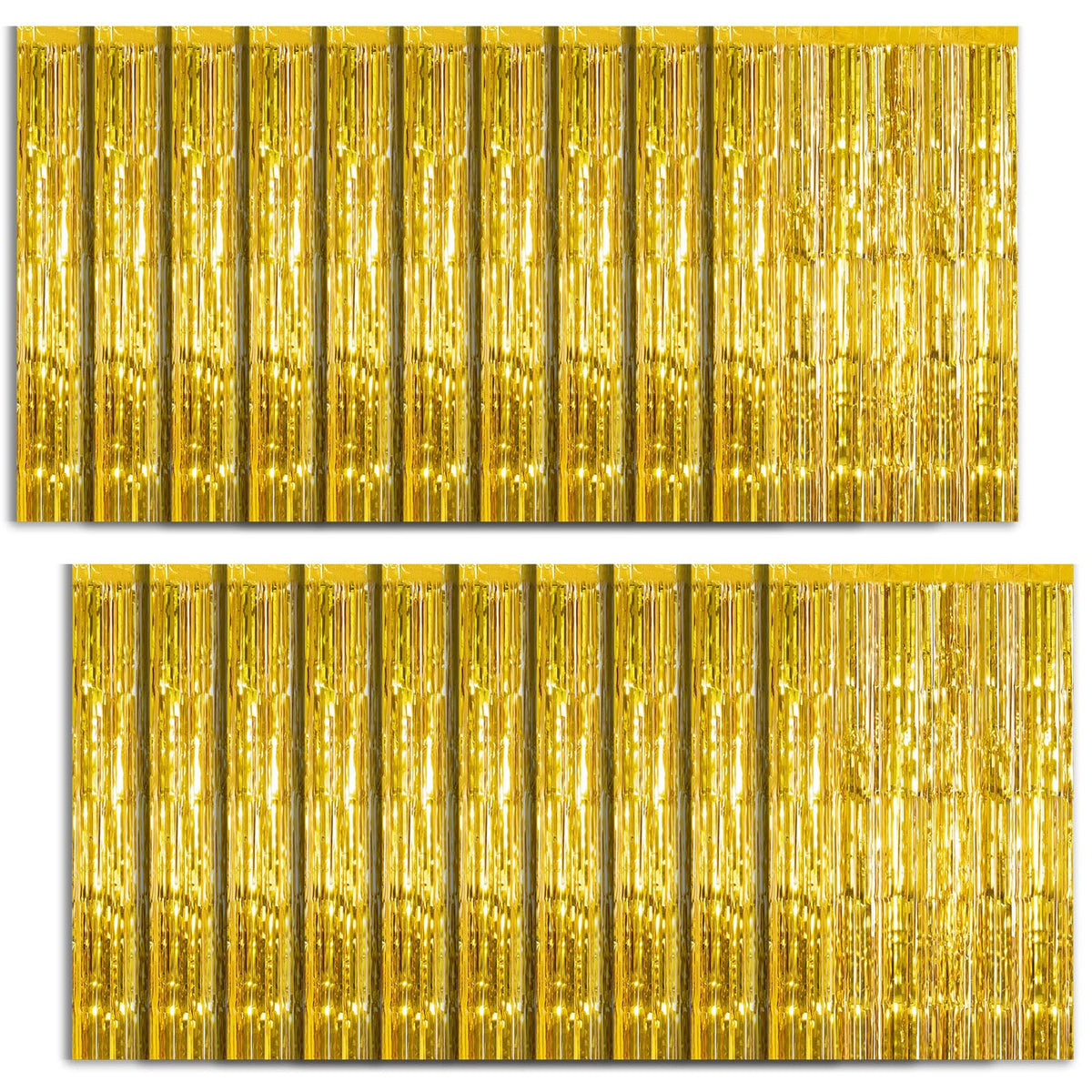 Metallic Foil Fringe Backdrop Curtain for Party Events