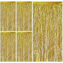 Wavy Metallic Tinsel Fringe Backdrop Curtain for Parties