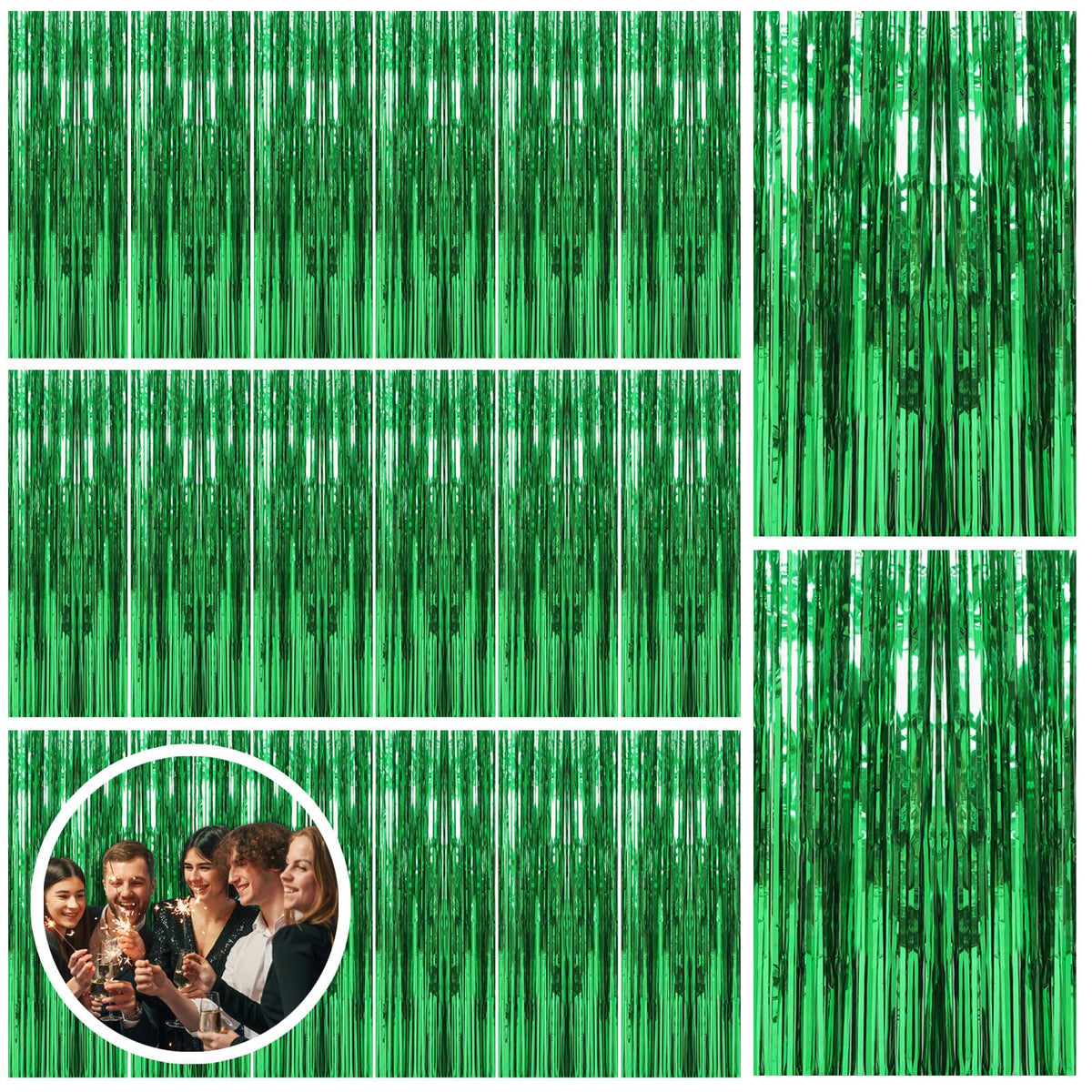 Foil Fringe Streamer Backdrop Curtain for Party Events