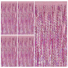 Wavy Metallic Tinsel Fringe Backdrop Curtain for Parties