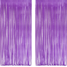 2-Pack Foil Fringe Backdrop Curtains for Party Events
