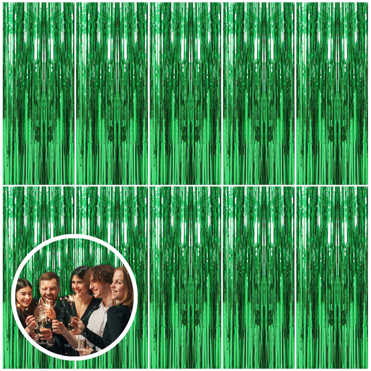 Foil Fringe Streamer Backdrop Curtain for Party Events