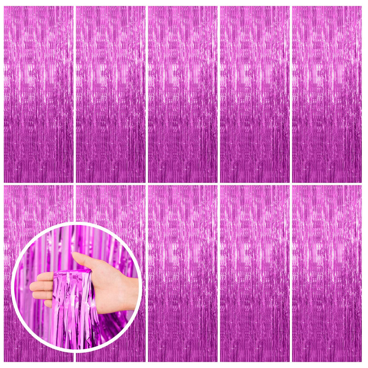 Foil Fringe Streamer Backdrop Curtain for Party Events