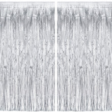 2-Pack Foil Fringe Backdrop Curtains for Party Events