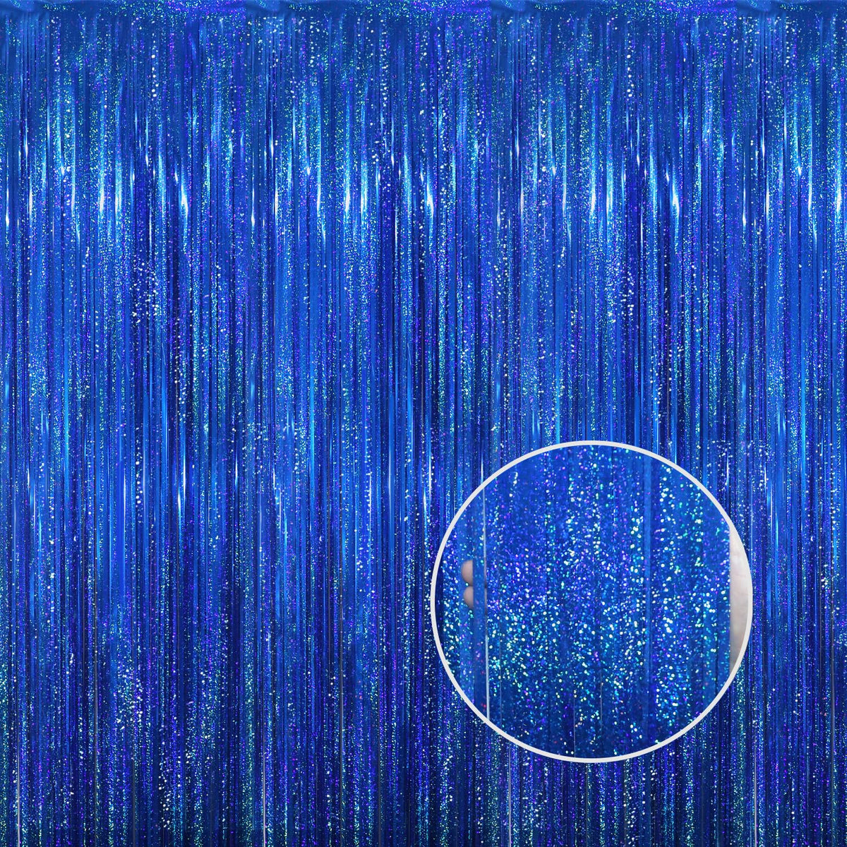 Metallic Tinsel Fringe Backdrop Curtain for Party Events