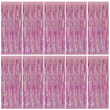 Wavy Metallic Tinsel Fringe Backdrop Curtain for Parties