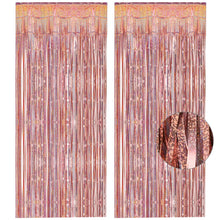 2-Pack Foil Fringe Backdrop Curtains for Party Events
