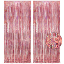 2-Pack Foil Fringe Backdrop Curtains for Party Events