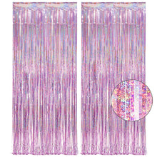 2-Pack Foil Fringe Backdrop Curtains for Party Events