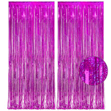 2-Pack Foil Fringe Backdrop Curtains for Party Events