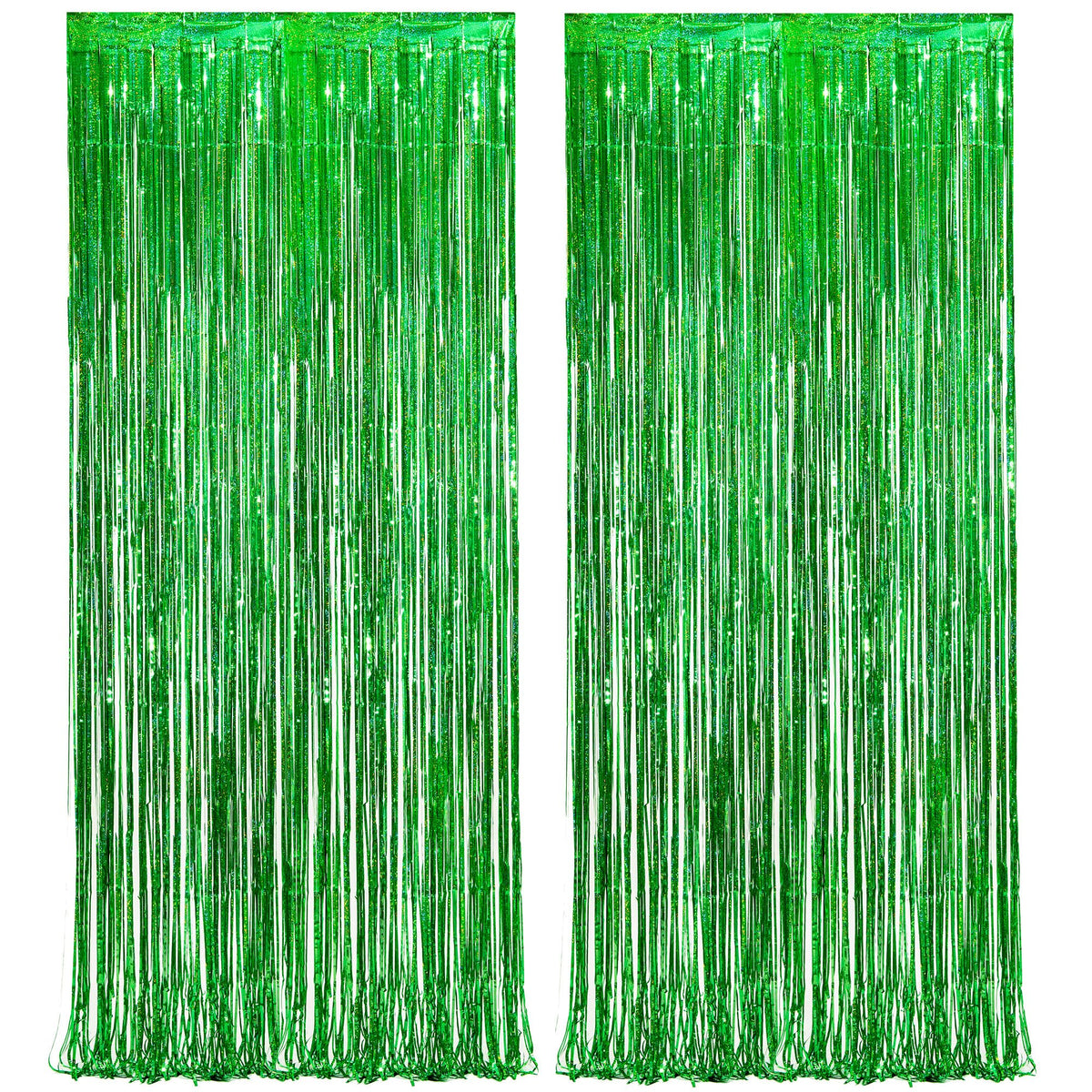 2-Pack Foil Fringe Backdrop Curtains for Party Events